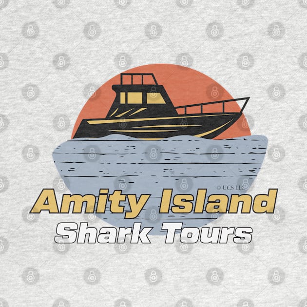 JAWS Movie Amity Island Shark Tours Vintage Style Design by Naumovski